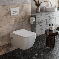 Унитаз подвесной Roxen Cube bidet в комплекте с инсталляцией StounFix Dual Fresh 6 в 1 966246 (кнопка: бежевый) - Превью изображения №10 — Интернет-магазин ПроЗаказ
