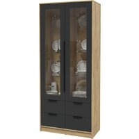 Шкаф-витрина Интерлиния Концепт КТ-ШВ2 (антрацит/дуб золотой) - Превью изображения №2 — Интернет-магазин ПроЗаказ