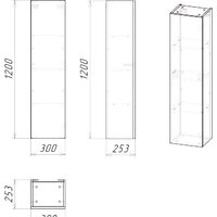  Grossman Шкаф-пенал Альба 30 303009 (веллингтон/белый) - Превью изображения №2 — Интернет-магазин ПроЗаказ
