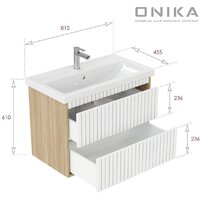  Onika Тумба под умывальник Дайлер 80 108061 (белый/дуб сонома) - Превью изображения №9 — Интернет-магазин ПроЗаказ