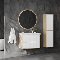  Onika Тумба под умывальник Дайлер 80 108061 (белый/дуб сонома) - Превью изображения №7 — Интернет-магазин ПроЗаказ