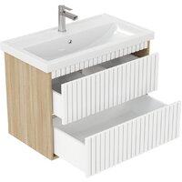  Onika Тумба под умывальник Дайлер 80 108061 (белый/дуб сонома) - Превью изображения №4 — Интернет-магазин ПроЗаказ