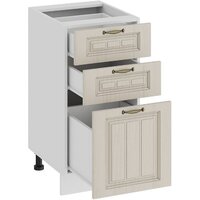 Шкаф напольный Трия Лина 1Н4Я3 (белый/кремовый) - Превью изображения №2 — Интернет-магазин ПроЗаказ