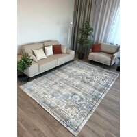 Ковер для жилой комнаты Radjab Carpet Бьянка Прямоугольник D008A 7532RK-B (3x4, Cream Shirink/Blue Fdy) - Превью изображения №3 — Интернет-магазин ПроЗаказ