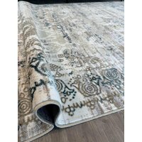 Ковер для жилой комнаты Radjab Carpet Бьянка Прямоугольник D008A 7532RK-B (3x4, Cream Shirink/Blue Fdy) - Превью изображения №2 — Интернет-магазин ПроЗаказ