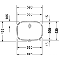 Умывальник Duravit D-Code 58x45.5 [0338560000] - Превью изображения №4 — Интернет-магазин ПроЗаказ