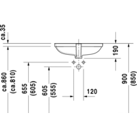 Умывальник Duravit D-Code 58x45.5 [0338560000] - Превью изображения №5 — Интернет-магазин ПроЗаказ