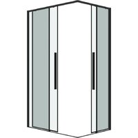 Душевой уголок Grossman Galaxy 80x80x195 300.K33.01.8080.21.00 (черный матовый/прозрачное стекло) - Превью изображения №2 — Интернет-магазин ПроЗаказ