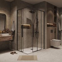 Душевой уголок Grossman Galaxy 80x80x195 300.K33.01.8080.21.00 (черный матовый/прозрачное стекло) - Превью изображения №8 — Интернет-магазин ПроЗаказ