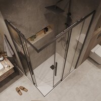 Душевой уголок Grossman Galaxy 80x80x195 300.K33.01.8080.21.00 (черный матовый/прозрачное стекло) - Превью изображения №10 — Интернет-магазин ПроЗаказ