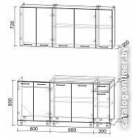 Готовая кухня Интерлиния Мила Лайт 1.7-60 (дуб веллингтон/дуб веллингтон/травертин серый) - Превью изображения №3 — Интернет-магазин ПроЗаказ