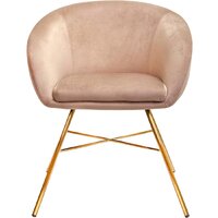 Стул с подлокотниками AksHome Amur (светло-коричневый велюр/золото) - Превью изображения №2 — Интернет-магазин ПроЗаказ