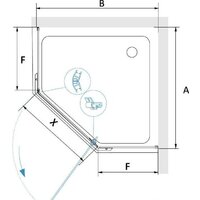 Душевой уголок RGW PA-82 41088288-11 80x80 (хром/прозрачное стекло) - Превью изображения №2 — Интернет-магазин ПроЗаказ