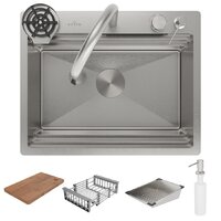 Кухонная мойка Roxen Stage Plus 560250-60 многофункциональная 8 в 1 (60*48/сатин) - Превью изображения №3 — Интернет-магазин ПроЗаказ