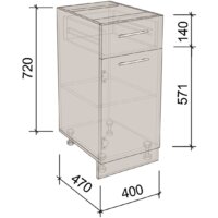 Шкаф напольный Артём-Мебель 400мм СН-114.08-Ш (ДСП дуб крафт белый) - Превью изображения №3 — Интернет-магазин ПроЗаказ
