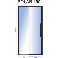 Душевая дверь Rea Solar 150 (черный/прозрачное стекло) - Превью изображения №3 — Интернет-магазин ПроЗаказ