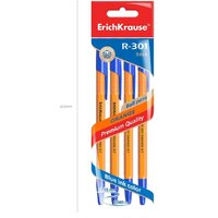 Набор шариковых ручек Erich Krause R-301 Orange Stick синий 22189 (4 шт) - Превью изображения №5 — Интернет-магазин ПроЗаказ