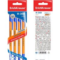 Набор шариковых ручек Erich Krause R-301 Orange Stick синий 22189 (4 шт) - Превью изображения №3 — Интернет-магазин ПроЗаказ