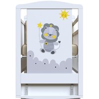 Классическая детская кроватка VDK Happy Lion маятник и ящик (белый) - Превью изображения №2 — Интернет-магазин ПроЗаказ