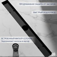 Трап/канал Lauter 210S322-GMB 1200x31 (черный матовый) - Превью изображения №3 — Интернет-магазин ПроЗаказ
