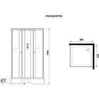 Душевая кабина Niagara Promo P80/26Q/MT/BK 80x80x195 - Превью изображения №5 — Интернет-магазин ПроЗаказ