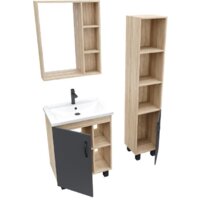  Grossman Шкаф-пенал Флай 30 303002 (дуб сонома/белый) - Превью изображения №4 — Интернет-магазин ПроЗаказ