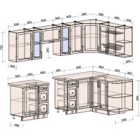 Готовая кухня Интерлиния Тренд 1.5x2.7 правая (индиго/индиго/опал светлый) - Превью изображения №5 — Интернет-магазин ПроЗаказ