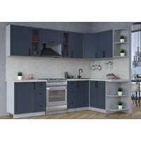 Готовая кухня Интерлиния Тренд 1.5x2.7 правая (индиго/индиго/опал светлый) - Превью изображения №4 — Интернет-магазин ПроЗаказ