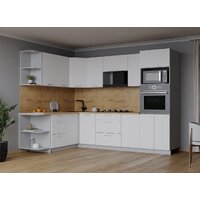 Готовая кухня Интерлиния Мила Лайт 1.68x2.6 левая (белый платинум/белый платинум/дуб бунратти) - Превью изображения №5 — Интернет-магазин ПроЗаказ