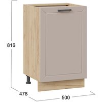 Шкаф напольный Трия Лорас 1Н5 (дуб крафт золотой/холст латте) - Превью изображения №3 — Интернет-магазин ПроЗаказ