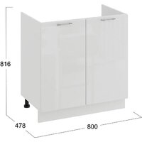 Шкаф напольный Трия Весна 1Н8М (белый/белый глянец) - Превью изображения №3 — Интернет-магазин ПроЗаказ