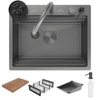 Кухонная мойка Roxen Stage Plus 560250-60B многофункциональная 8 в 1 (60*48/графит) - Превью изображения №3 — Интернет-магазин ПроЗаказ