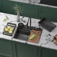 Кухонная мойка Roxen Stage Plus 560250-60B многофункциональная 8 в 1 (60*48/графит) - Превью изображения №2 — Интернет-магазин ПроЗаказ