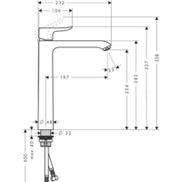 Смеситель Hansgrohe Metris 31184000 - Превью изображения №2 — Интернет-магазин ПроЗаказ