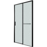 Душевая дверь Grossman Style 130x195 100.K33.05.130.21.02 (черный матовый/стекло шиншилла) - Превью изображения №2 — Интернет-магазин ПроЗаказ