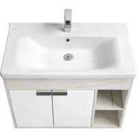  Акватон Тумба Флай 80 с умывальником Миранда 80 (дуб белый/дуб крафт) - Превью изображения №2 — Интернет-магазин ПроЗаказ