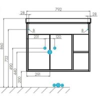  Акватон Тумба Флай 80 с умывальником Миранда 80 (дуб белый/дуб крафт) - Превью изображения №6 — Интернет-магазин ПроЗаказ