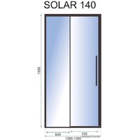 Душевая дверь Rea Solar 140 (черный/прозрачное стекло) - Превью изображения №3 — Интернет-магазин ПроЗаказ