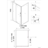 Душевая стенка Niagara NG-A90G 90x190 - Превью изображения №3 — Интернет-магазин ПроЗаказ