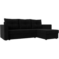 Лига диванов Атланта Б/С правый 117049 (микровельвет черный)