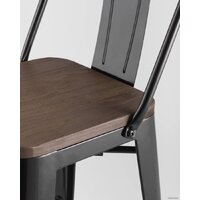 Стул Stool Group Tolix Wood со спинкой YD-H765E-W LG-01 (черный глянцевый/темное дерево) - Превью изображения №8 — Интернет-магазин ПроЗаказ