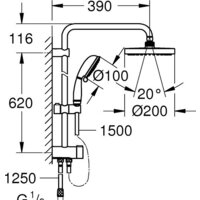 Душевая система  Grohe Tempesta Rustic System 200 27399002 - Превью изображения №2 — Интернет-магазин ПроЗаказ