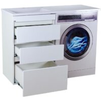  Misty Фостер - 55 Тумба напольная 3 ящ. под стиральную машину, белая эмаль - Э-Фос01055-01Н3Я - Превью изображения №2 — Интернет-магазин ПроЗаказ