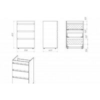  Misty Фостер - 55 Тумба напольная 3 ящ. под стиральную машину, белая эмаль - Э-Фос01055-01Н3Я - Превью изображения №3 — Интернет-магазин ПроЗаказ