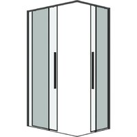 Душевой уголок Grossman Galaxy 90x80x195 300.K33.01.9080.42.00 (графит сатин/прозрачное стекло) - Превью изображения №2 — Интернет-магазин ПроЗаказ