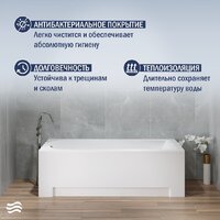 Ванна Lauter Amelia 150 21204050 (с ножками, серым подголовн., белым лиц. и торц.экраном) - Превью изображения №5 — Интернет-магазин ПроЗаказ