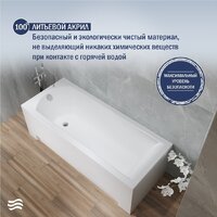 Ванна Lauter Amelia 150 21204050 (с ножками, серым подголовн., белым лиц. и торц.экраном) - Превью изображения №4 — Интернет-магазин ПроЗаказ