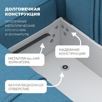 Угловой диван Лига диванов Лига-079 левый 129814L (рогожка амур 10 голубой) - Превью изображения №7 — Интернет-магазин ПроЗаказ