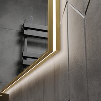  Roxen Зеркало Frida c подсветкой 510215-90 (90x70) в тонком металлическом профиле в цвете брашированное золото - Превью изображения №6 — Интернет-магазин ПроЗаказ