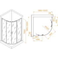 Душевой уголок RGW PA-52B 03085200-14 100x100 (черный/прозрачное стекло) - Превью изображения №2 — Интернет-магазин ПроЗаказ